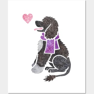 Watercolour Portuguese Water Dog Posters and Art